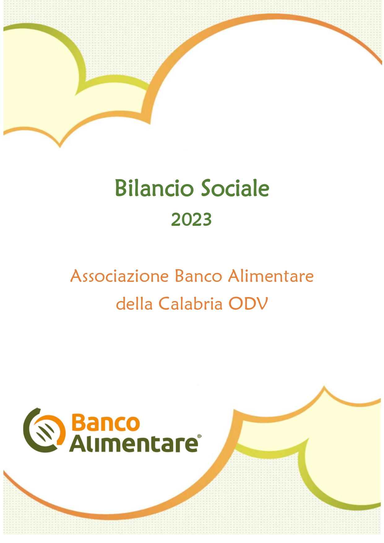 Copertina Bilancio Sociale 2023 - Banco Alimentare della Calabria