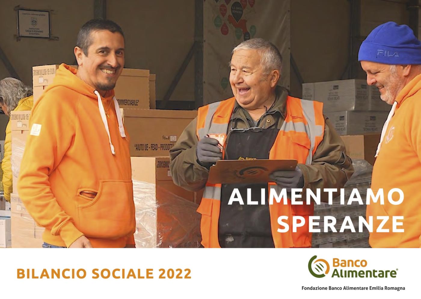 Copertina Bilancio Sociale 2022 Banco Alimentare Emilia Romagna